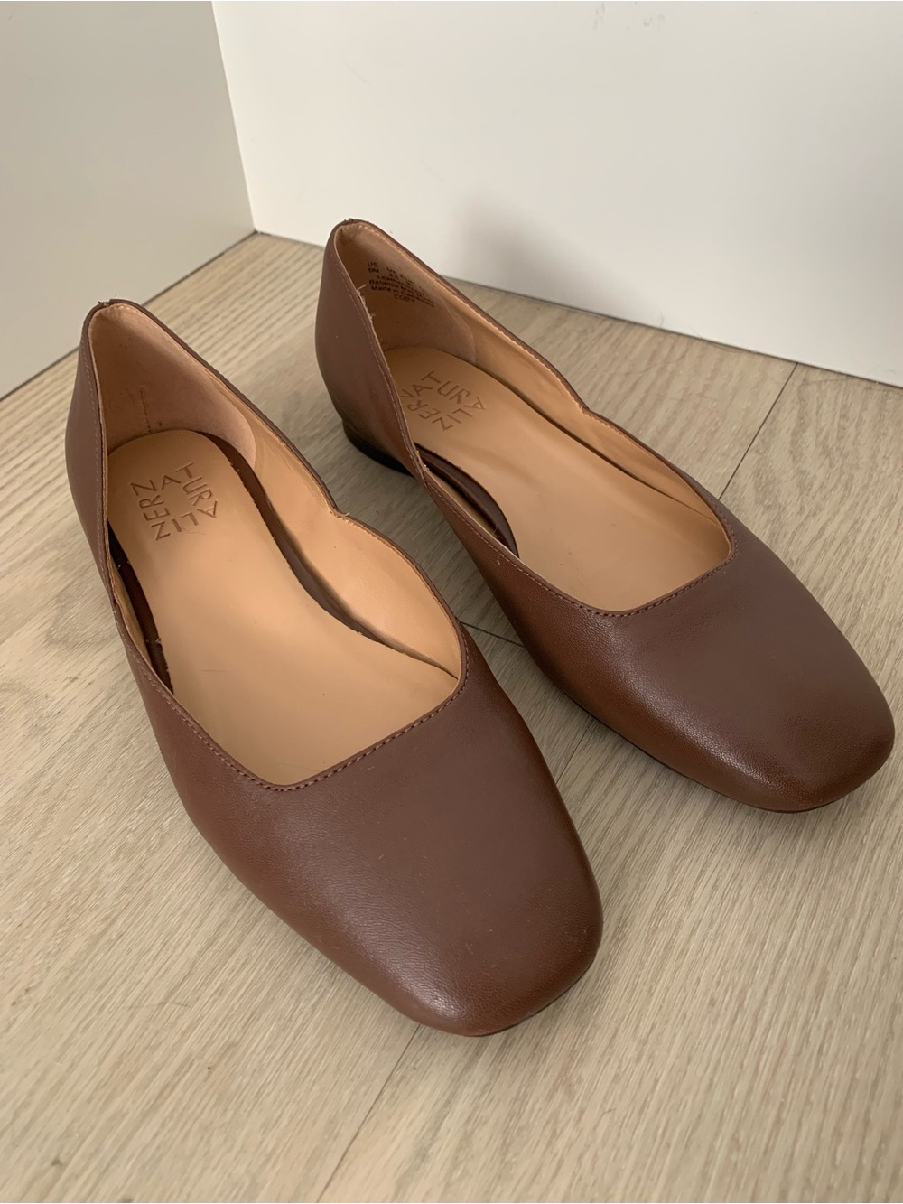 Brown Women’s Square-Toe Flats by A Naturalizer
